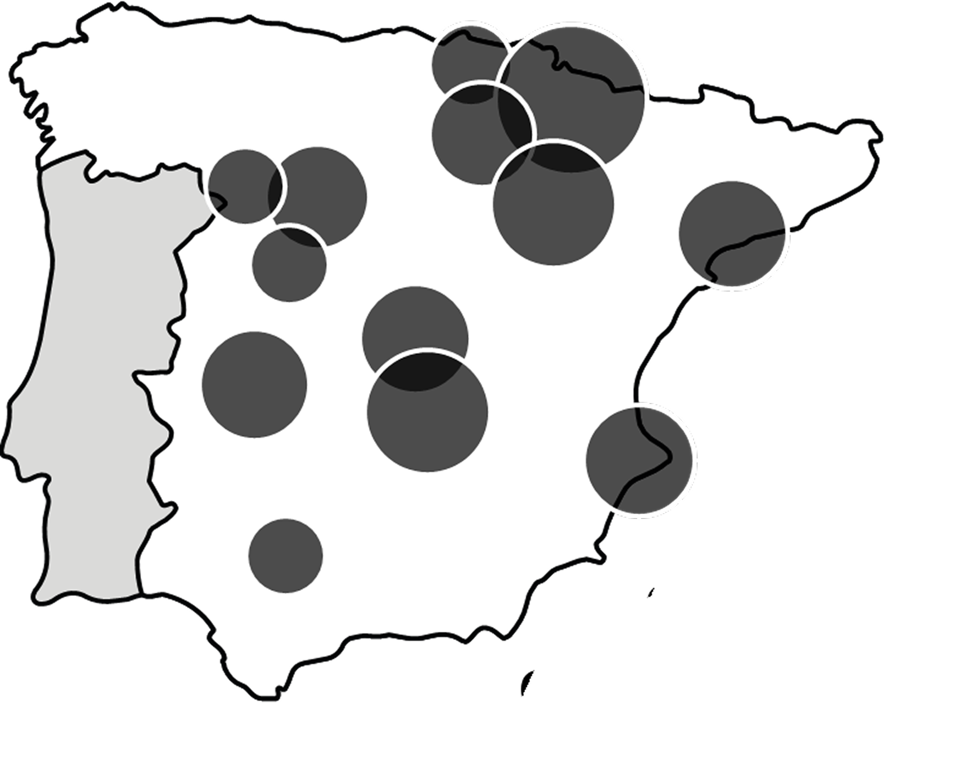 Mapa de España con las provincias donde se han instalado cocinas Inntro
